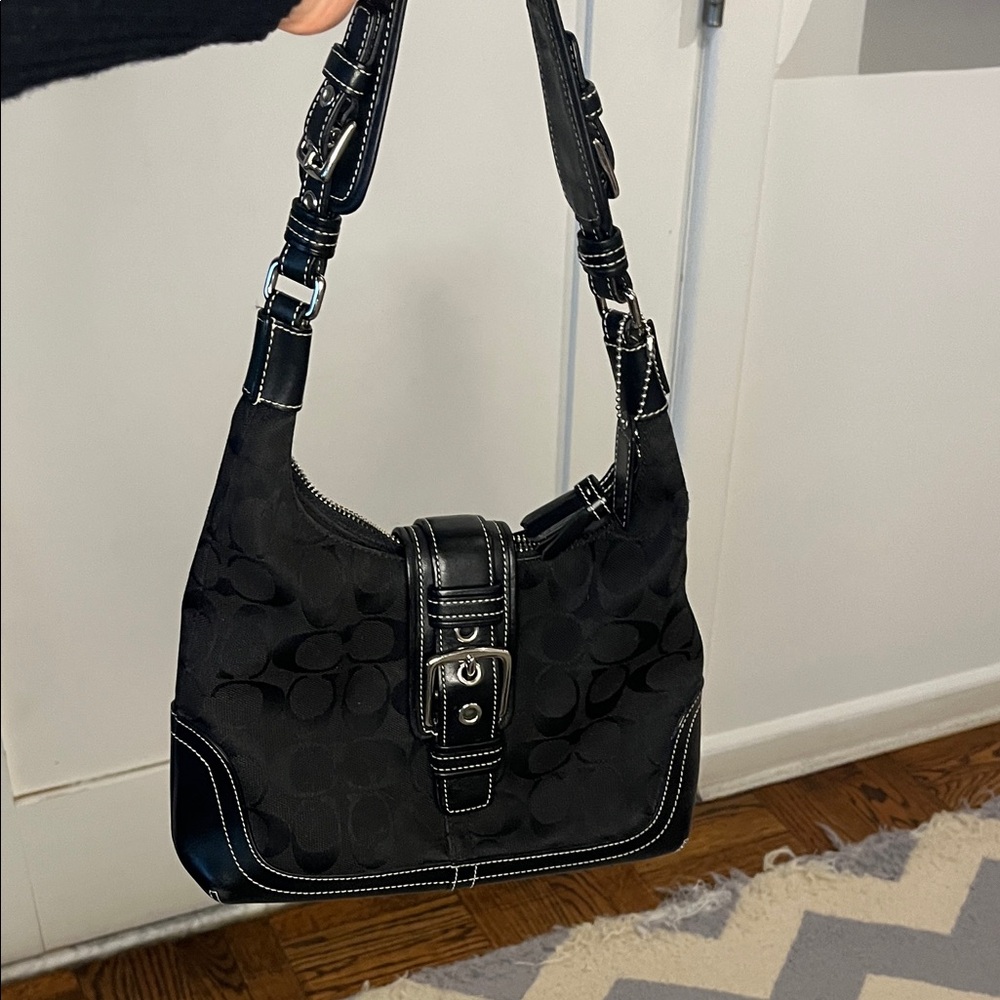 Coach Black Signature Shoulder Bag